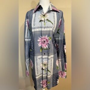 Enyce Clothing Co Women’s Large Floral patchwork Button-Up Shirt Dress